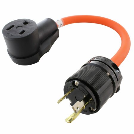 AC WORKS 1.5FT 30A 125V L5-30P Generator Locking Plug to 6-50R 50A Welder Adapter WDL530650-018
